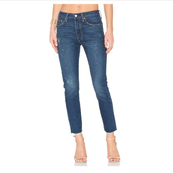 Levi's 501 Skinny Button Fly HighRise Blue Jean SONG FOR FOREVER -w30/Measuremnt - Picture 4 of 14